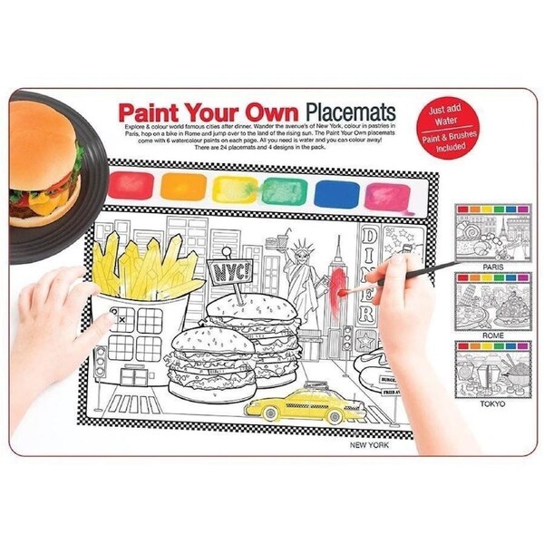 Kikkerland Paint Your Own Placemats