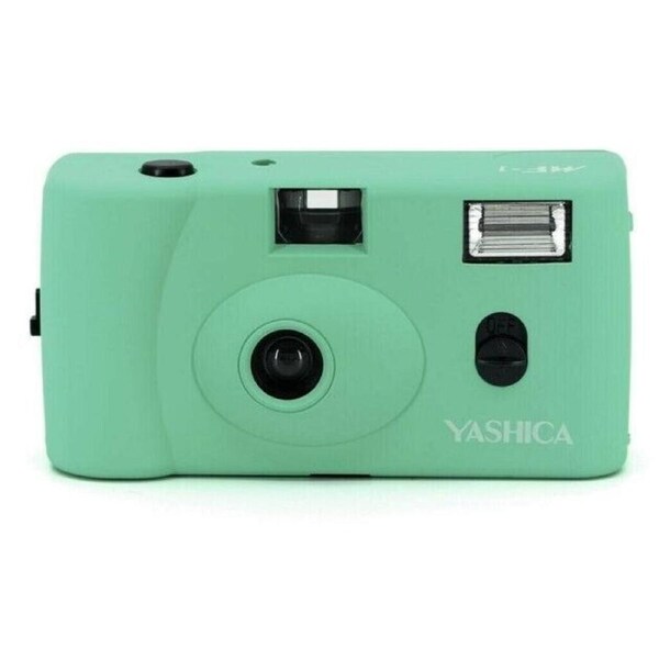 YASHICA MF1 Turquoise 35mm Camera Set (Camera+Insert Film+Battery+Strap)