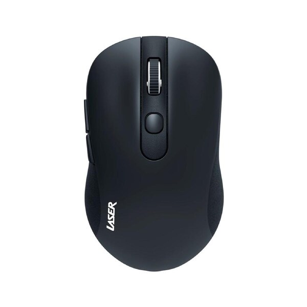 Laser 2.4GHz Ergonomic Wireless Mouse for Office Use, Mac/PC Compatible, Black