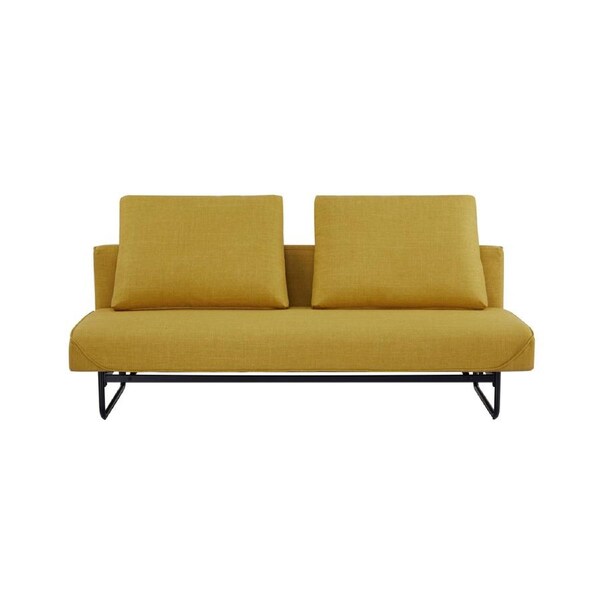 Kandy Sofa Bed - Yellow Foldable Sofa Bed Convertible Sofa with Textured Fabric