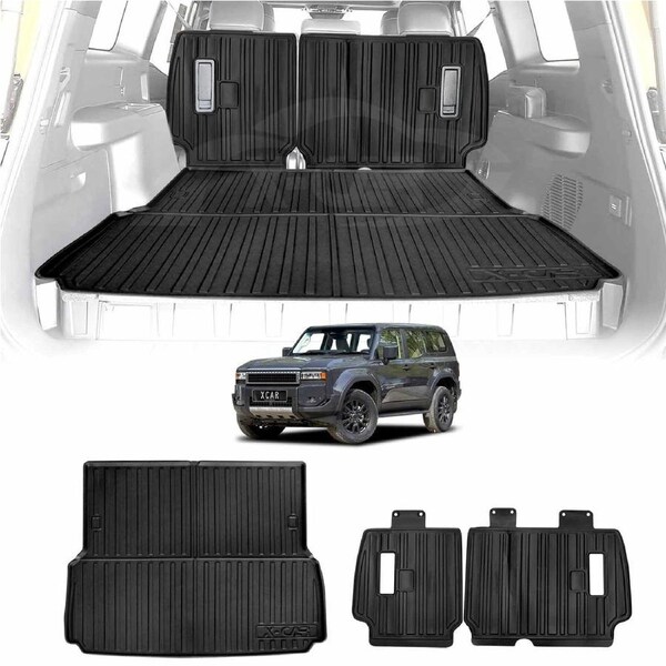 Boot Liner Back Seat Protector for Toyota Prado 250 Series 5-Seater 2024-Onwards All Weather Heavy Duty Cargo Car Trunk Kick Mats