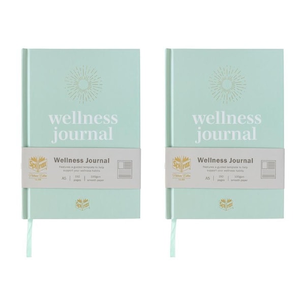 2x Spirax Platinum Inspo A5 100gsm Paper Hardcover Journal 192 Page Wellness