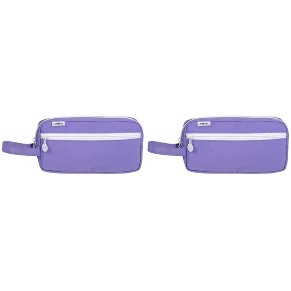 2x Celco&nbsp;Functional and Stylish Sturdy Zip Pencil Case in Fresh Pastel Purple