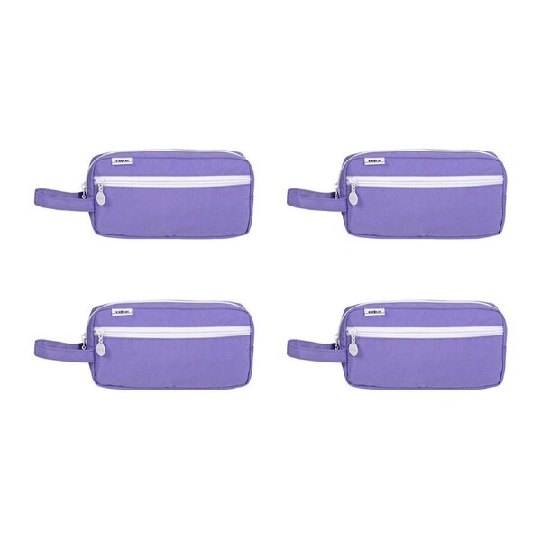 4x Celco Functional and Stylish Sturdy Zip Pencil Case in Fresh Pastel Purple