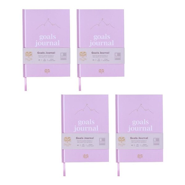 4x Spirax Platinum Inspo A5 100gsm Paper Hardcover Journal 192 Page Goals