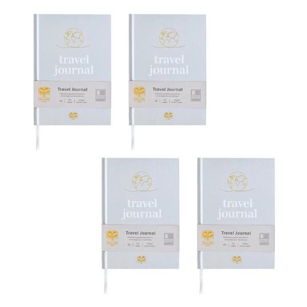4x Spirax Platinum Inspo A5 100gsm Paper Hardcover Journal 192 Page Travel