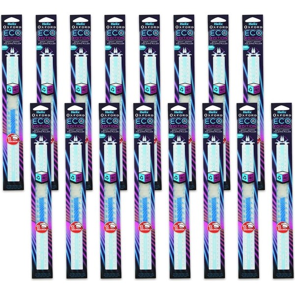 16x Helix Oxford Cyber Eco Edition Easy Storage Metric 30cm Folding Ruler Matrix