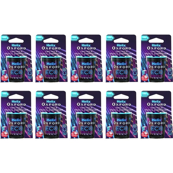 10x Helix Oxford Cyber Eco Edition Two Hole Barrel Pencil Sharpener Matrix