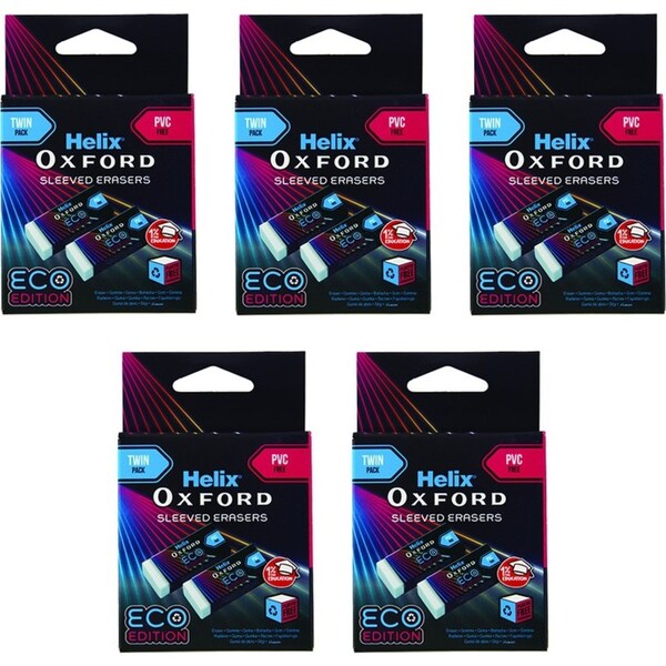 10pc Helix Oxford Cyberpunk Design Eco Edition Cardboard Sleeved Erasers Matrix