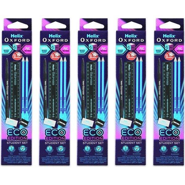 30pc Helix Oxford Cyberpunk Design Eco Edition Student Stationary Set Matrix