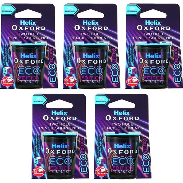 5x Helix Oxford Cyber Eco Edition Two Hole Barrel Pencil Sharpener Matrix