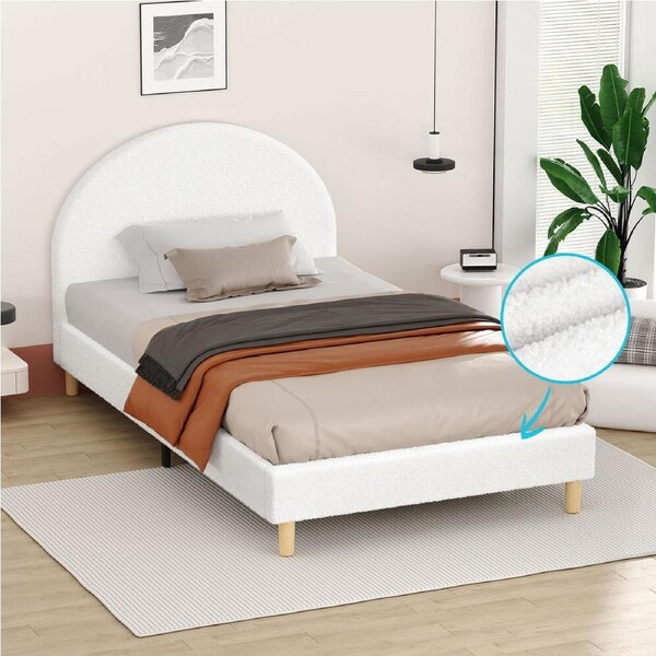 ALFORDSON Bed Frame Arched Base White King Single