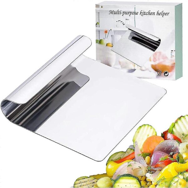 JOYBUY Vegetable Scoop Dough Spatula, Stainless Steel Dough Cutter Dough Scraper Kitchen Spatula