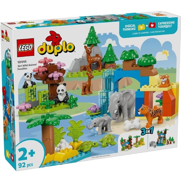 LEGO DUPLO Town 3-in-1 Wild Animal Families Set Learning Toy 10446