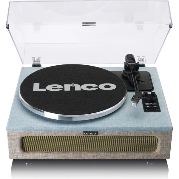 Lenco Turntable with 4 Built-in Bluetooth Speakers 50W - Blue/Beige Fabric