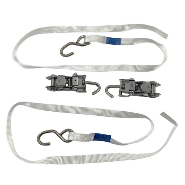 2 Pcs Polyester Ratchet Tie Down Straps 1.5m x 25mm Fit For Most Boat/Trailer
