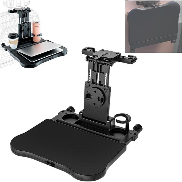 Multifunctional Car Dining Table for Back Seat Passenger with Drink Holder/Mobile Phone Holder