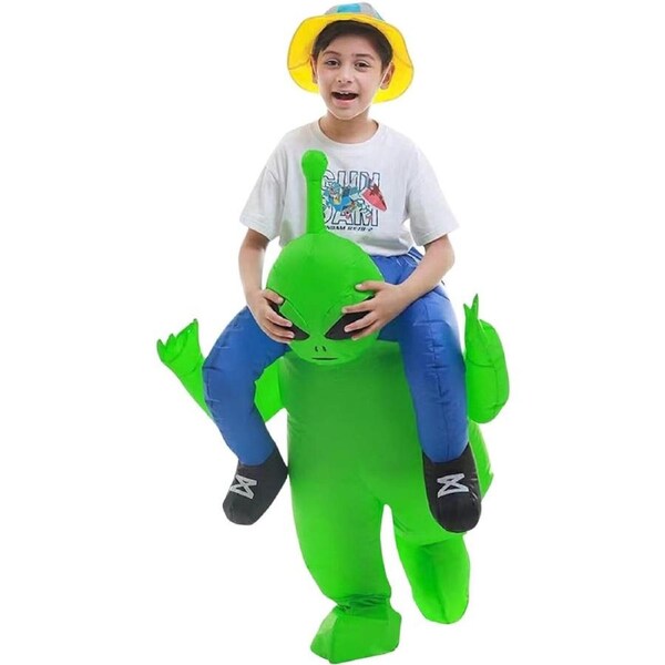 Halloween Alien Costume, Funny Inflatable Ride On Alien Costume Blow up Costumes for Kids Cosplay