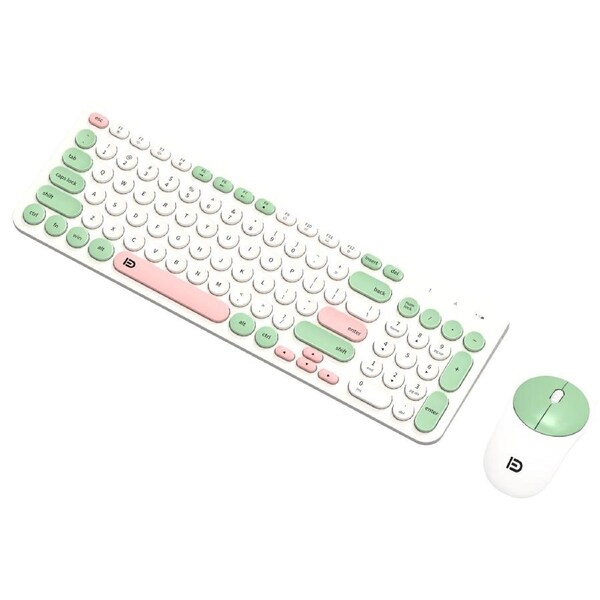 TODO 2.4Ghz Wireless Keyboard Mouse Combo Mac Windows Android 96 Key - White