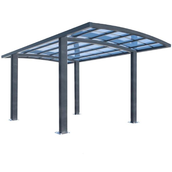 SHADE SHIELD Arched Single Carport 3.0m x 5.5m x 3.4m, Aluminium Alloy Frame, Polycarbonate Roof, Shelter for Car or Outdoor Living