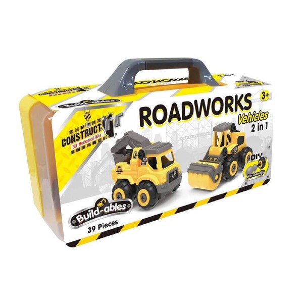 Construct It Build-ables 2-in-1 RoadWorks Vehicles 39 Pieces (BMS011325)