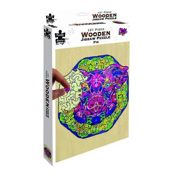 Puzzle Master Wooden Jigsaw Puzzle Pig 121 Pieces (BMS011547)