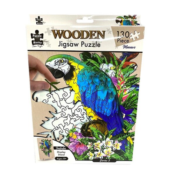 Puzzle Master Wooden Jigsaw Puzzle Macaws 130 Pieces (BMS013817)