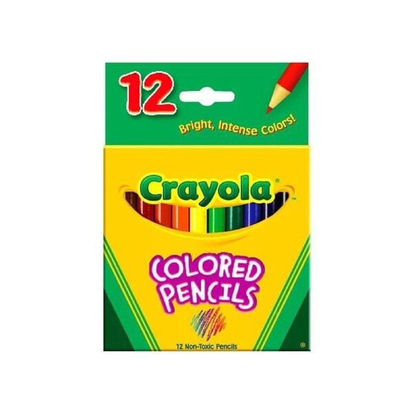Crayola Colored Pencils Half Size Non-Toxic for Kids 12 Pack (CRA68-4112)