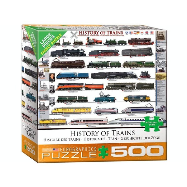 Eurographics History of Trains Jigsaw Puzzle Large 500 Pieces (EUR06251)