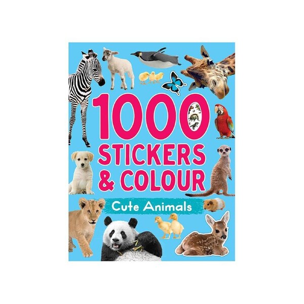 Lake Press Cute Animals 1000 Stickers & Colour Book for Kids (LAK231660)
