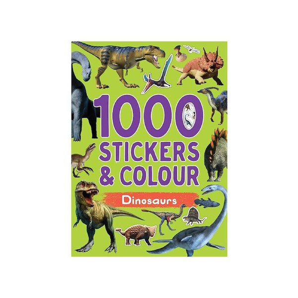 Lake Press Dinosaurs 1000 Stickers & Colour Book for Kids (LAK231653)