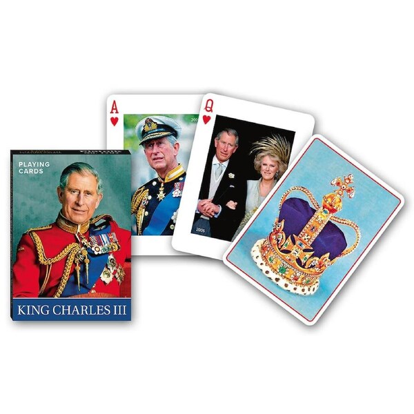 Piatnik King Charles III Poker Playing Cards Single Deck (PIA170713)