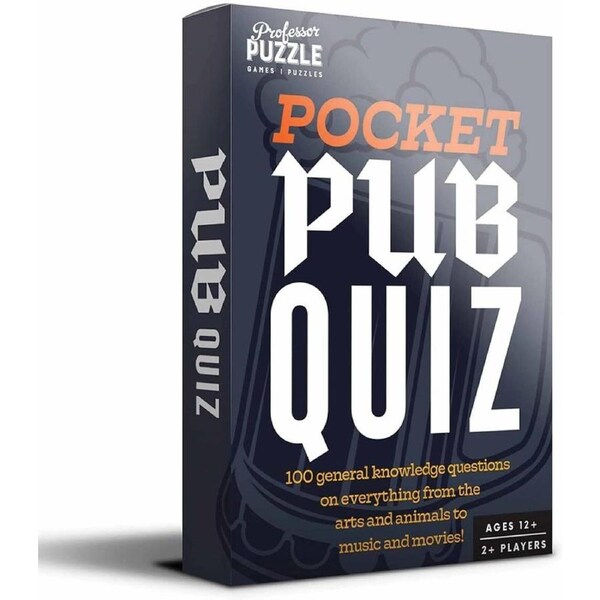 Professor Puzzle Pocket Pub Quiz Mini Trivia Card Game 2+ Players (PRO208761)