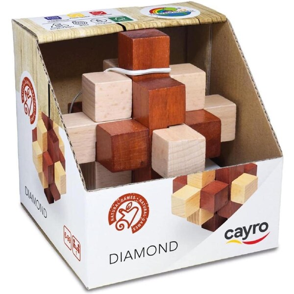 Cayro Diamond Wooden Brain Teaser Puzzle for Ages 6+ (PZ606931)