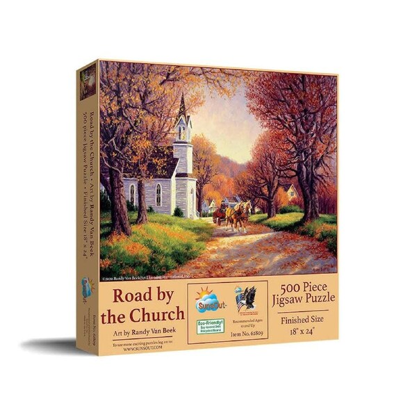 SunsOut Road by the Church Jigsaw Puzzle 500 Pieces (SUN62809)