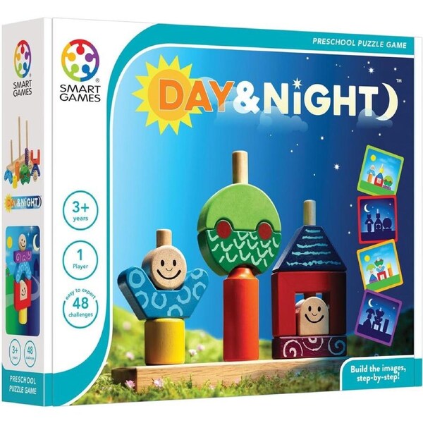 Smart Games Day & Night Preschool Puzzle Game 1-Player Ages 3+ (SMA518723)