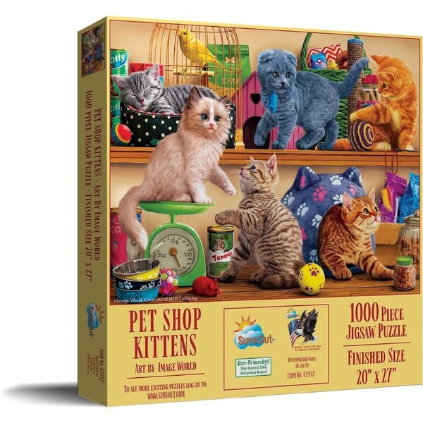 SunsOut Pet Shop Kittens Jigsaw Puzzle 1000 Pieces (SUN42957)