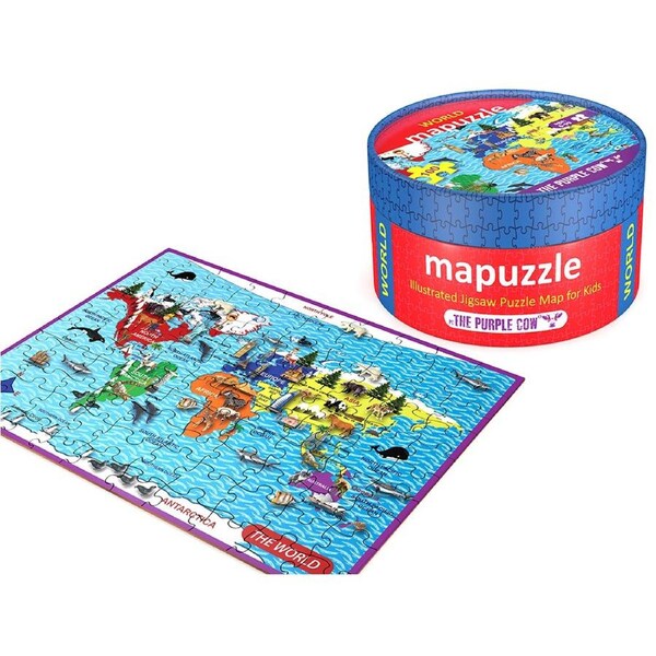 The Purple Cow Mapuzzle World Jigsaw Puzzle Map for Kids (PUR368705)