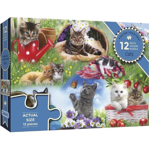 Gibsons Piecing Together Cats Jigsaw Puzzle 12 Pieces (GIB022537)