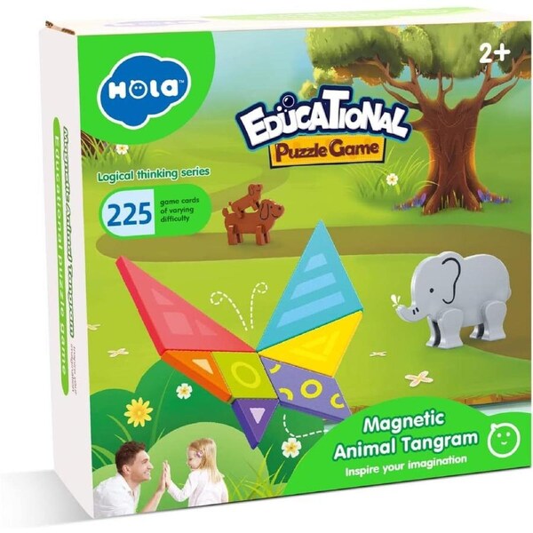 Hola Magnetic Animal Tangram Educational Puzzle Game for Ages 2+ (EAR001734)