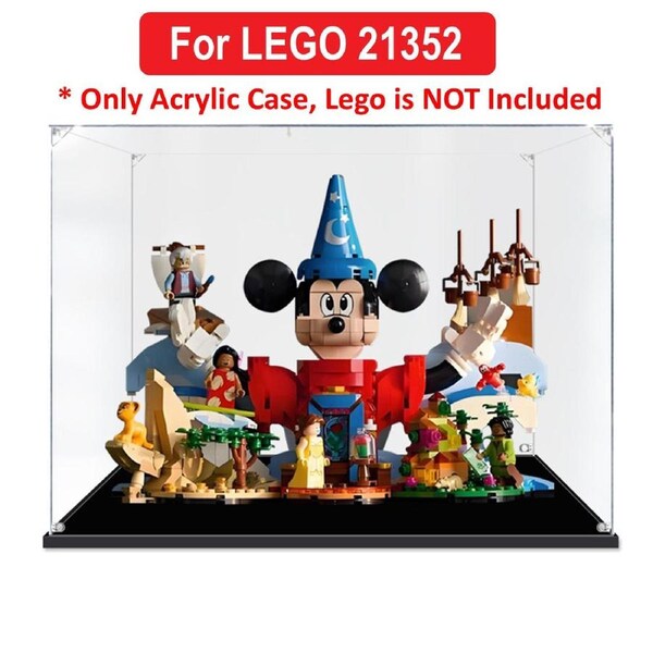 Acrylic Display Case for LEGO 21352 Ideas Magic of Disney Figure Storage Box Dust Proof Glue Free