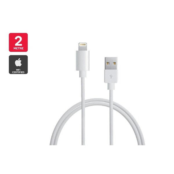 Apple MFI Certified USB Charge & Sync Lightning Cable for Apple iPhone / iPad / iPod - 2m - USB A - 20W - 5A