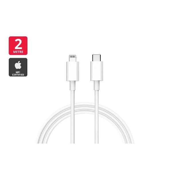 Apple MFI Certified USB Type-C Charge & Sync Lightning Cable for Apple iPhone / iPad / iPod - 2m - USB c - 20W - 5A