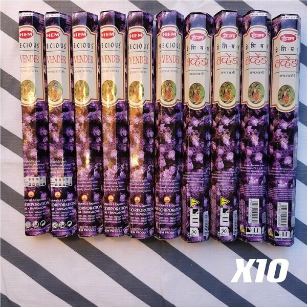Fin Incense Stick 10 Hexagon Packets/ 200 Sticks-The Lavender-