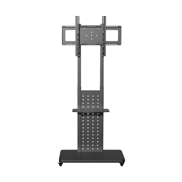 Fin 32''-65'' Mobile Tv Floor Stand Heavy Tv Mount Stand On Wheels W/ Storage Shelf