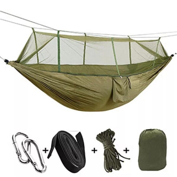 Fin Camping Hammock With Mosquito Net Portable Hanging Hammock Tent Outdoor Travel