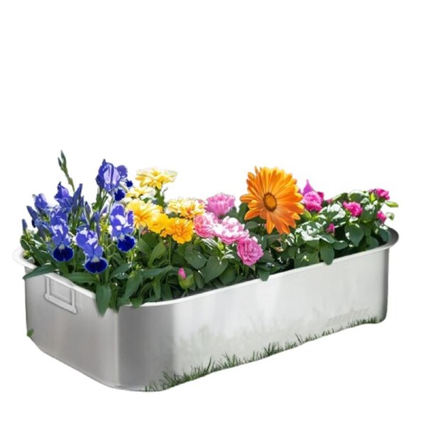 Fin 3X Raised Garden Bed Anti-Rust Stainless Steel Planter Box Outdoor Garden Patio