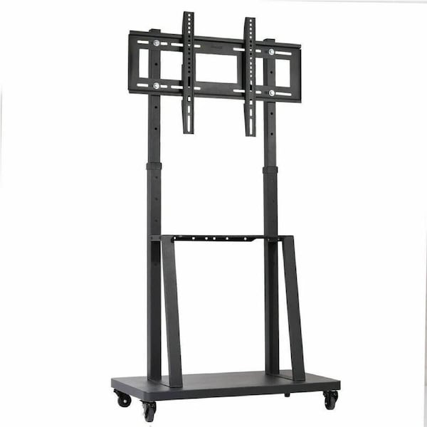 Fin Floor Tv Mount Stand Bracket Rolling For 32"-80" Screens Vesa 600X400 Hold 65Kg