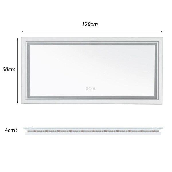 Fin 1200Mm Led Antifog Bathroom Vanity Mirror Smart Full Length Mirror Shatter-Proof