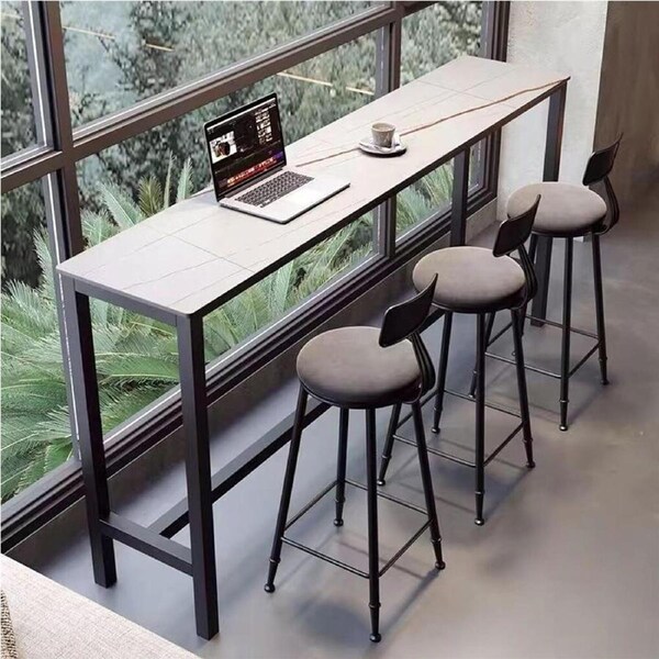 Fin Super Long Kitchen Bar Table Strong Marble Breakfast Dining Table Console Table